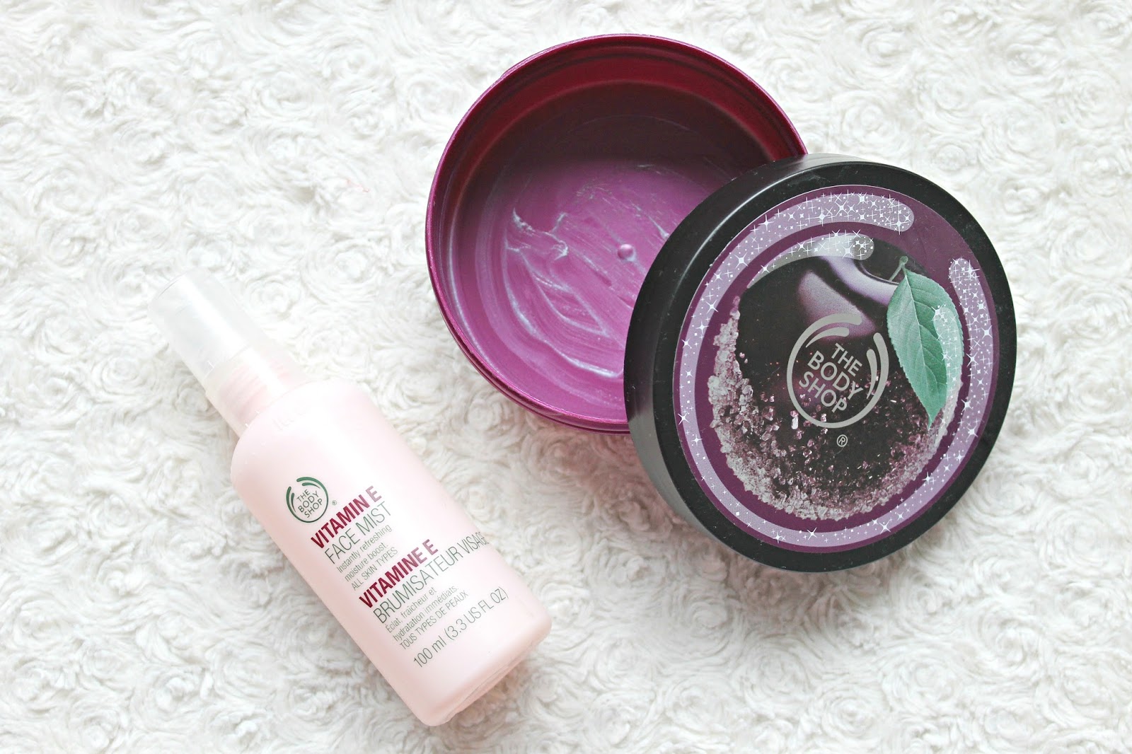the body shop vitamine e face mist frosted plum body butter